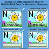 Alphabet Flash Cards for Early Readers - Country of Andorra