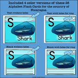 Alphabet Flash Cards for Early Readers - Country of Nicaragua