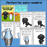 The Crow and the Pitcher Mini Book for Early Readers - Aesop's Fables