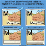 Alphabet Flash Cards for Early Readers - Country of Libya
