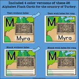 Alphabet Flash Cards for Early Readers - Country of Turkey