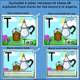 Alphabet Flash Cards for Early Readers - Country of Algeria