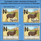 Alphabet Flash Cards for Early Readers - Country of Ethiopia