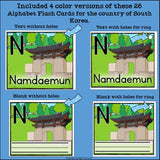 Alphabet Flash Cards for Early Readers - Country of South Korea