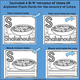 Alphabet Flash Cards for Early Readers - Country of Libya