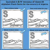 Alphabet Flash Cards for Early Readers - Country of Algeria