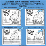 Alphabet Flash Cards for Early Readers - Country of Czech Republic