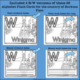 Alphabet Flash Cards for Early Readers - Country of Burkina Faso