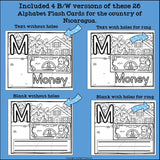 Alphabet Flash Cards for Early Readers - Country of Nicaragua