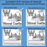 Alphabet Flash Cards for Early Readers - Country of Poland
