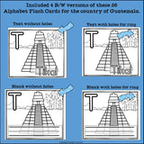 Alphabet Flash Cards for Early Readers - Country of Guatemala