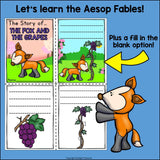 The Fox and the Grapes Mini Book for Early Readers - Aesop's Fables