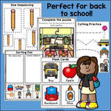 Back to School Pre-K Kindergarten Worksheets for Early Readers - Back 2 School