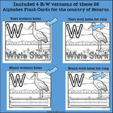 Alphabet Flash Cards for Early Readers - Country of Belarus