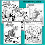 Mountain Animals Research Posters, Coloring Pages - Animal Research Project