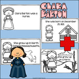 Clara Barton Mini Book for Early Readers: Women's History Month