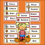 Fall Name Tags - Editable