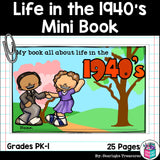Life in the 1940s Mini Book for Early Readers