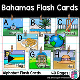 Alphabet Flash Cards for Early Readers - Country of Bahamas
