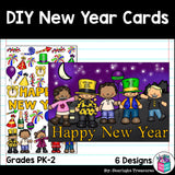 DIY New Year Coloring Cards