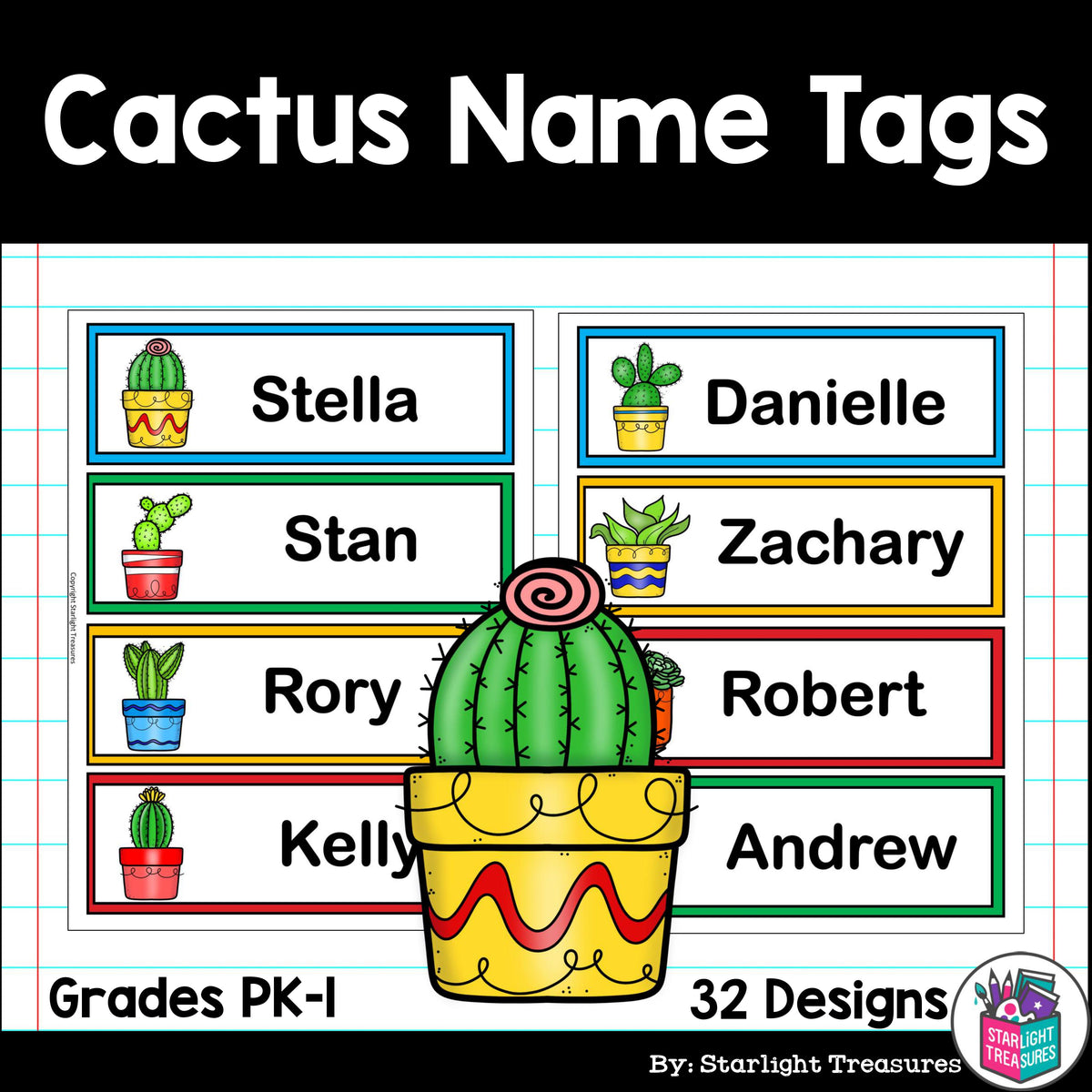 succulent name tags Cactus & Succulents Desk Name Tags
