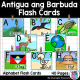 Alphabet Flash Cards for Early Readers - Country of Antigua and Barbuda