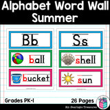 Alphabet Word Wall - Summer Theme