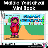 Malala Yousafzai Mini Book for Early Readers: Women's History Month