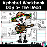 Alphabet Workbook: Worksheets A-Z Day of the Dead