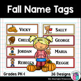 Fall Name Tags - Editable