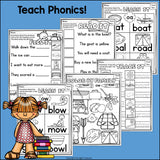 Vowel Pairs OA, OW Worksheets and Activities for Early Readers