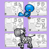 Alphabet Workbook: Worksheets A-Z Animal Theme