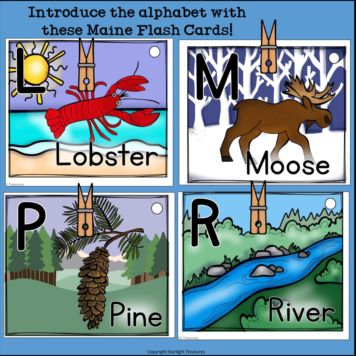 Alphabet Flash Cards for Early Readers - State of Maine – Starlight ...