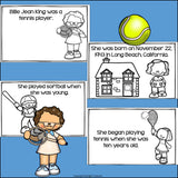 Billie Jean King Mini Book for Early Readers: Women's History Month