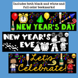 New Year's Day Cut n' Color Bookmarks
