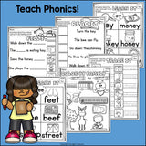 Vowel Pairs EE, EY Worksheets and Activities for Early Readers