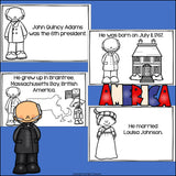 John Quincy Adams Mini Book for Early Readers: Presidents' Day