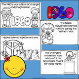 Life in the 1960s Mini Book for Early Readers