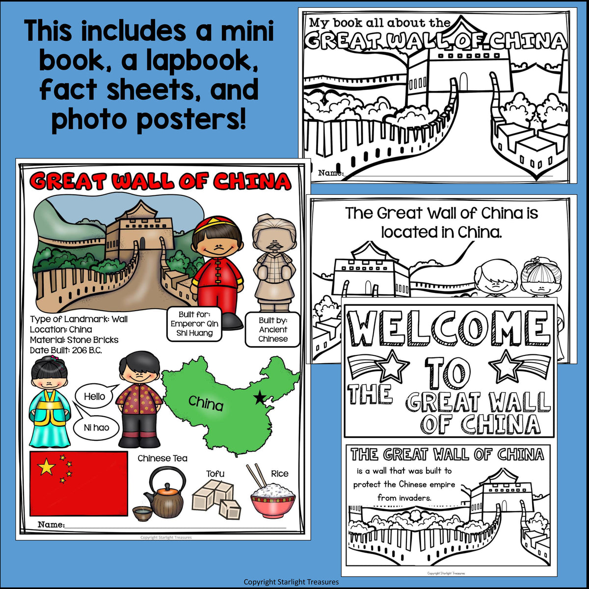 Great Wall of China Complete Unit for Early Learners - World Landmarks ...