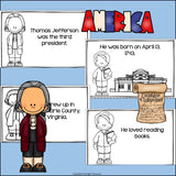 Thomas Jefferson Mini Book for Early Readers: Presidents' Day