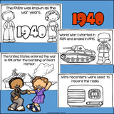 Life in the 1940s Mini Book for Early Readers