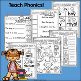 Vowel Pairs OI, OY Worksheets and Activities for Early Readers