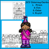 DIY Birthday Coloring Cards