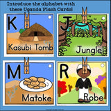 Alphabet Flash Cards for Early Readers - Country of Uganda