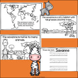 The Savanna Mini Book for Early Readers: Savanna Animals