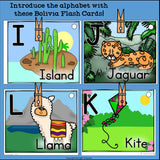 Alphabet Flash Cards for Early Readers - Country of Bolivia