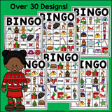 Christmas Bingo Cards for Early Readers - Christmas Winter Bingo FREEBIE