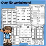 Words Ending in CK Worksheets and Activities for Early Reader