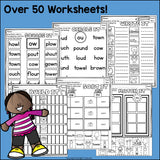 Vowel Pairs OW, OU Worksheets and Activities for Early Readers