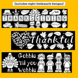 Thanksgiving Cut n' Color Bookmarks